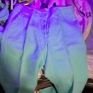 Size ooo chicos cotton slacks teal